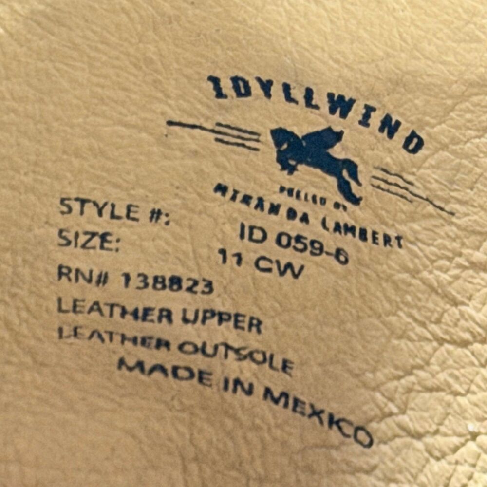 Idyllwind by Miranda Lambert Outlaw Womens Cowboy Western Boots Sz 11 CW Leather - Picture 9 of 10